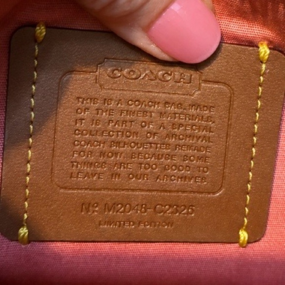 Coach swinger 20 bag pink/orange Signature Jacquard and leather Shoulder Bag - Picture 6 of 7